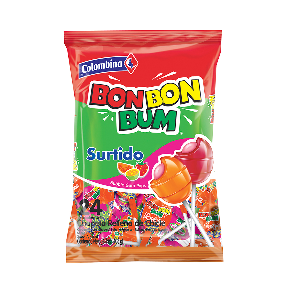 COL00729.jpg Chicle Bon Bon Bum Surtido Colombina 408g - Imagen 1