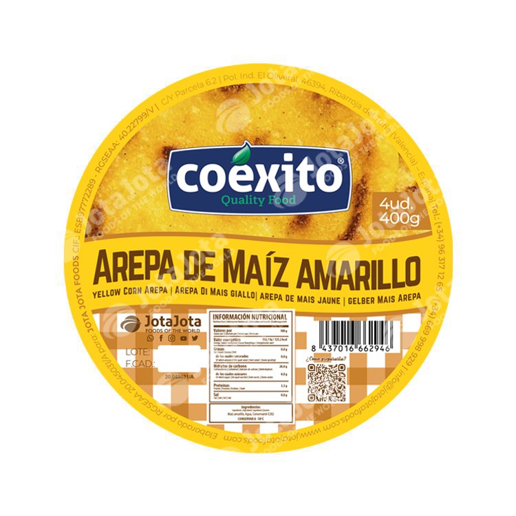 producto-CG0035 Arepa de Maiz Amarillo Coexito 4 unidades 400g - Imagen 1